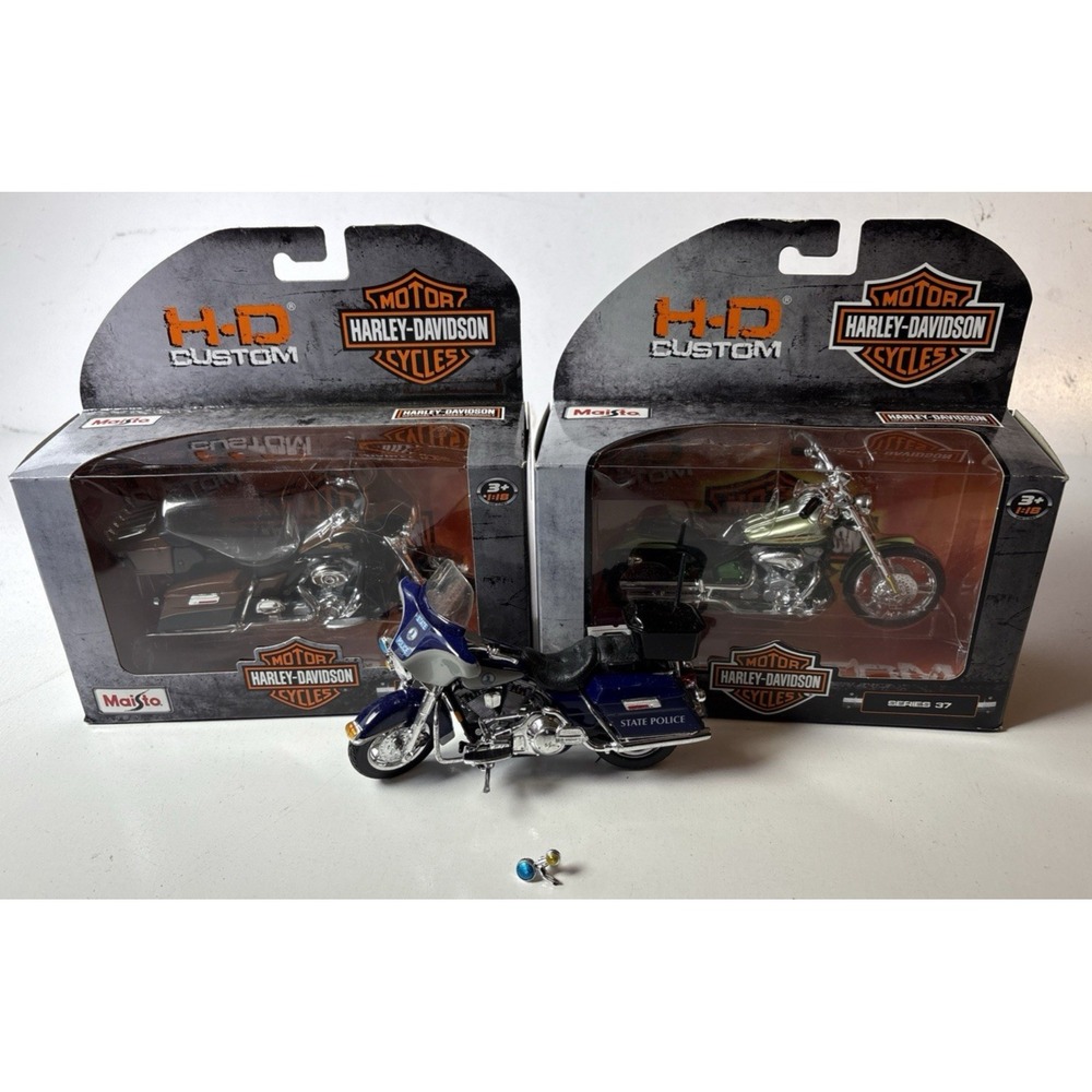 Lot of 3 - Harley-Davidson Motor Cycles H-D Custom Series 4/37/42